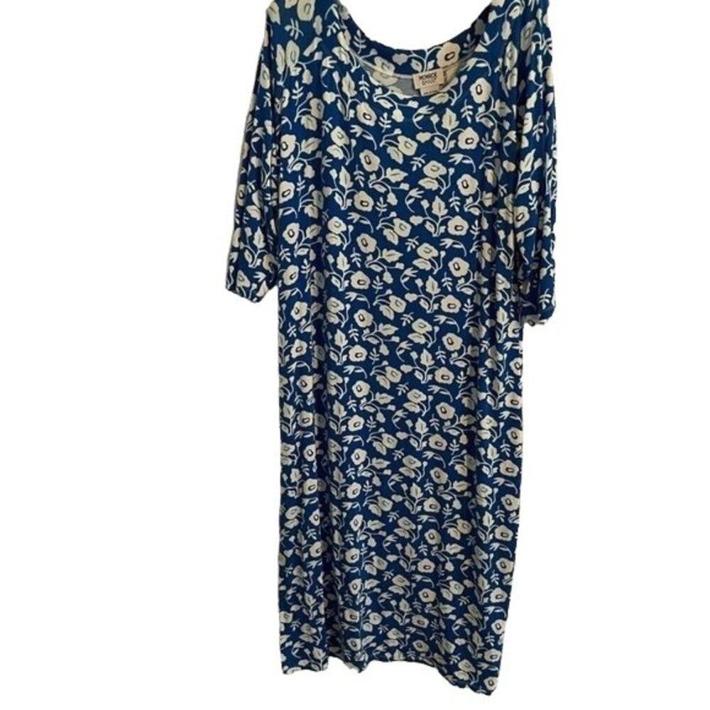 Women's Monroe & Main Blue Floral Maxi Dress Size 1X